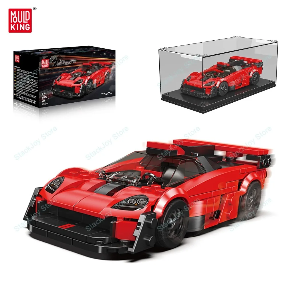 Schimmel Koning 333 Stuks Rode Hypercar Stadsauto Bouwstenen Technische Sport Racing voertuig Educatief Speelgoed Decoratie Kerstcadeau