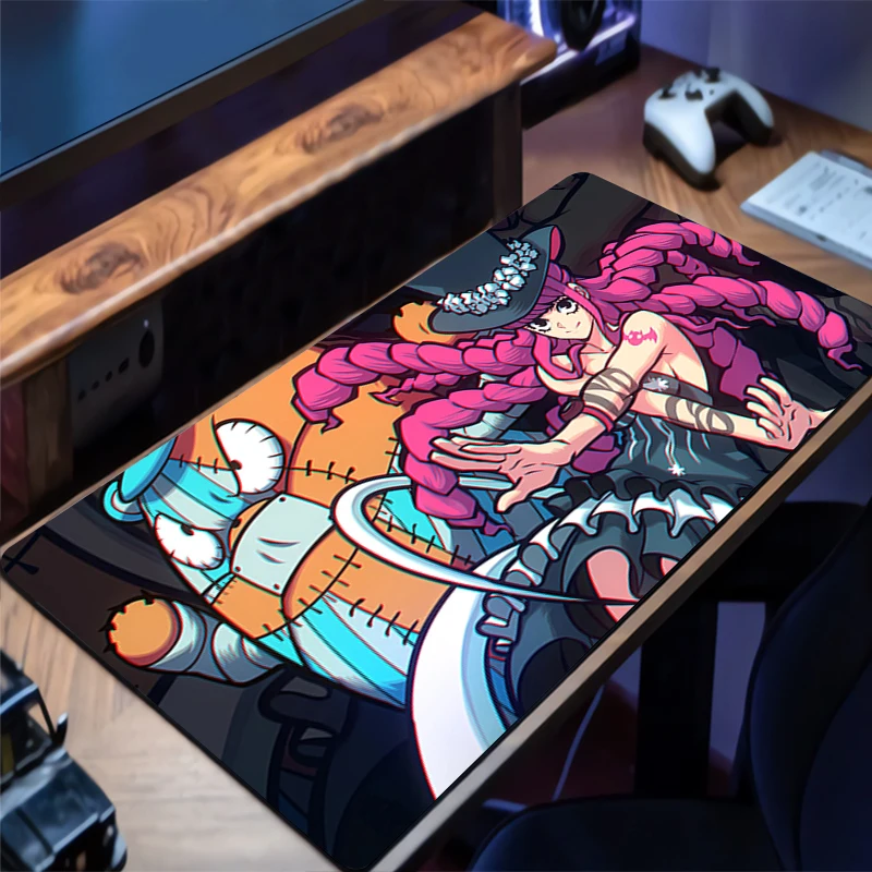 

Mouse Pad Gamer Anti-slip Anime Desk Mat Gaming PC Accessories One Piece Perona Tablet Pad Large Mousepad Extended Keyboard Mat