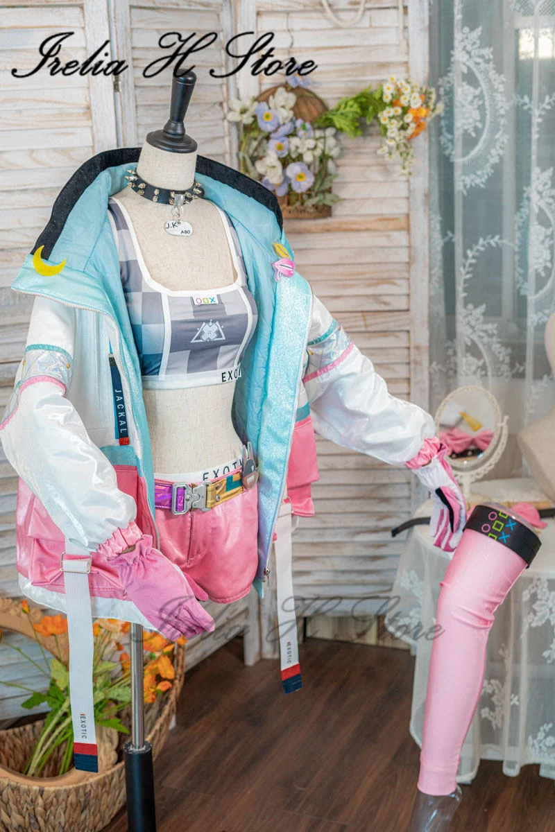 

Irelia H Store Jackal Cosplay Costume for women fashion jacket tupe top shorts halloween party dress can custom size
