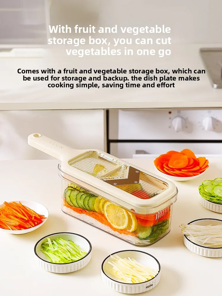 "Fettatrice di verdure multifunzionale – per julienne, grattugiare e tagliare (lame in acciaio inossidabile)"