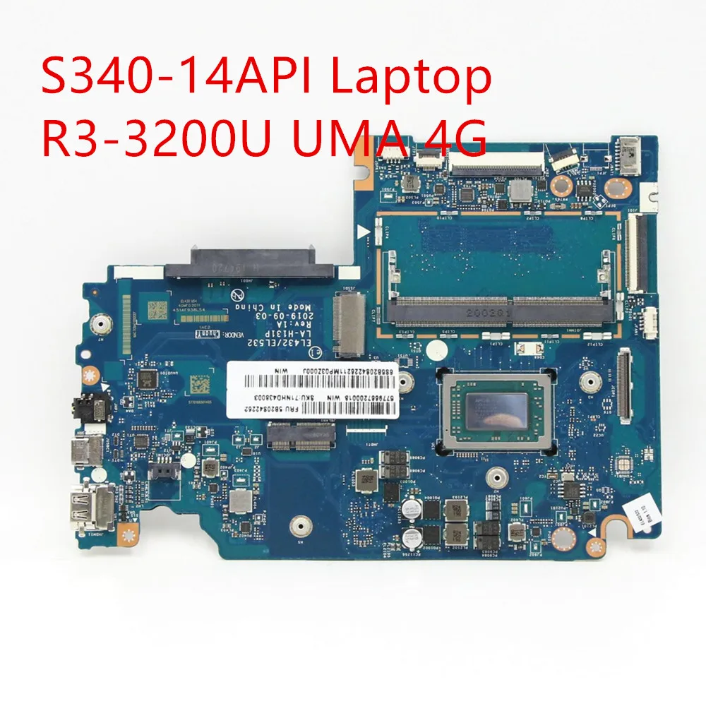 

Материнская плата для Lenovo ideapad S340-14API ноутбука, материнская плата R3-3200U UMA 4G 5B20S42262