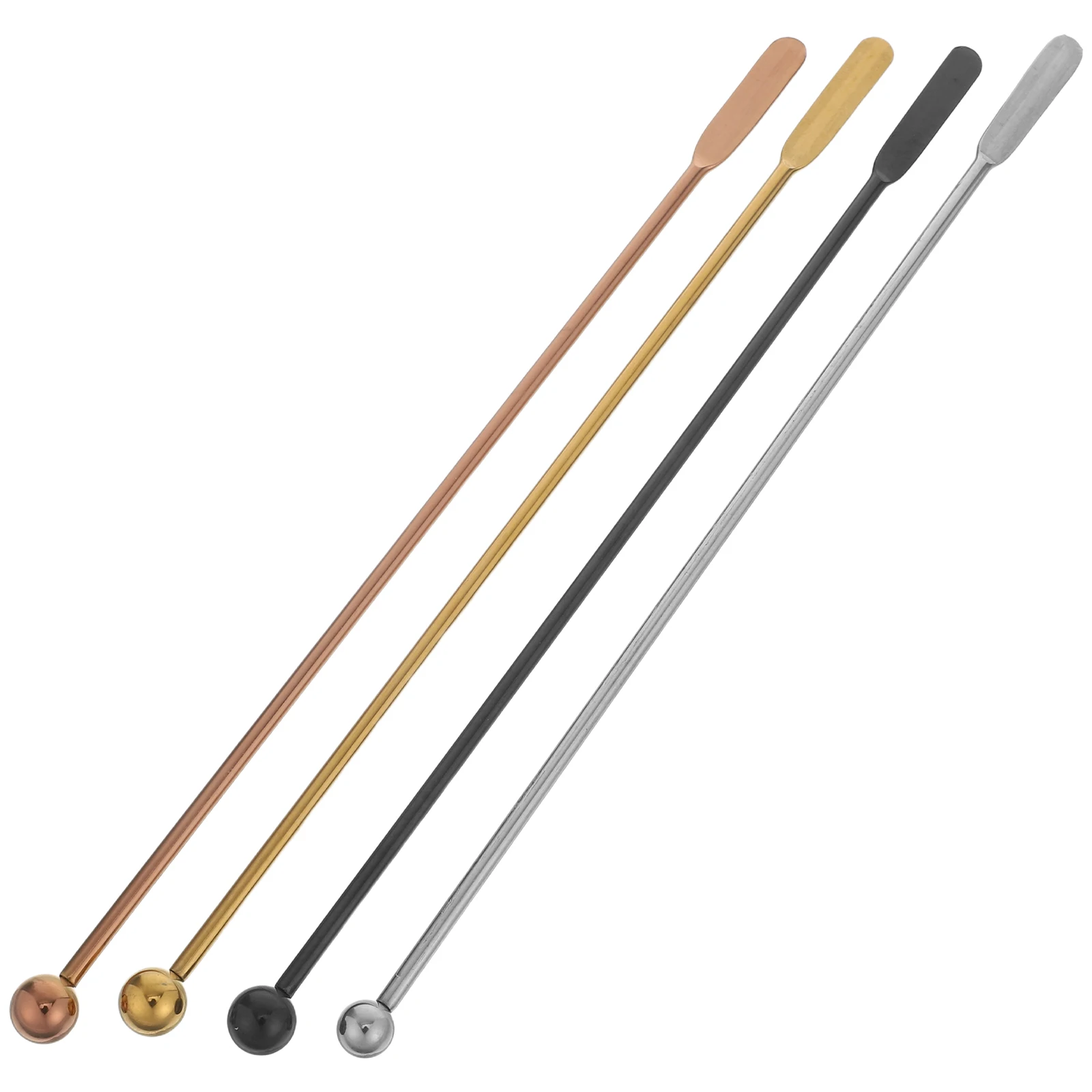 

4pcs Stainless Steel Cocktail Stirrers Reusable Rectangular Drink Paddles For Coffee Whiskey Juice Smoothie Beverage Swizzle