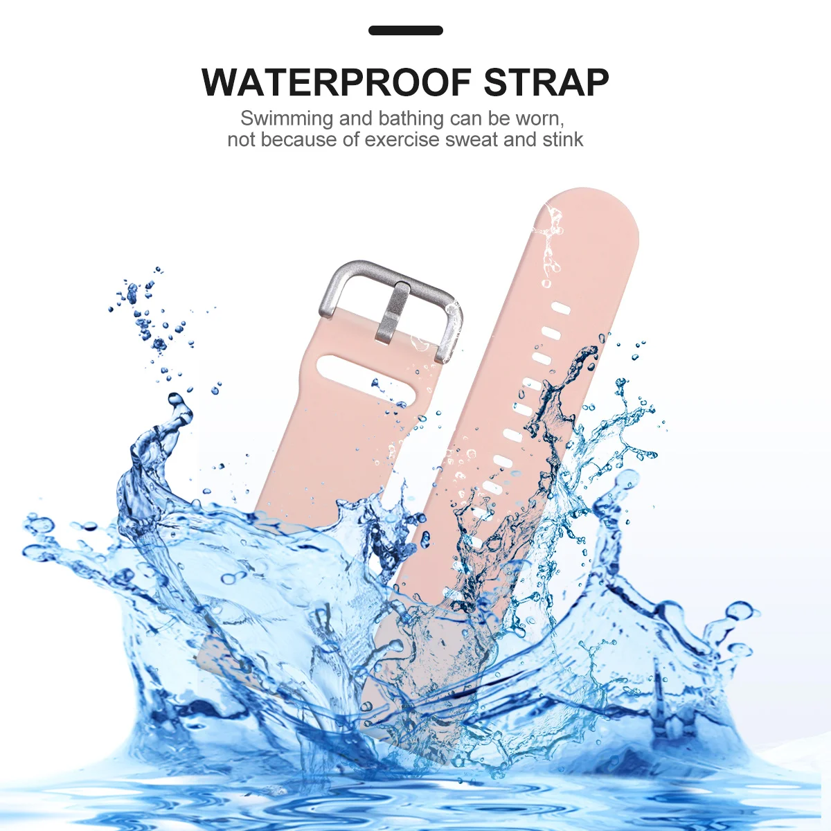 

1Pcs Vitality Watch Silicone Sports Strap Breathable Lightweight Durable Comfortable 22mm Smartwatch Replacement Compatible