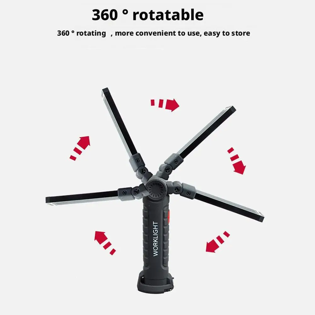 Rechargeable LED Work Light LED Work Light with Magnetic Base 360°Rotate 5 Modes Mechanic Light for Car Repairing/Emergency