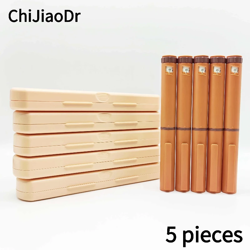 

ChiJiaoDr Adjustable Amount of Auxin Insulin Portable Disposable Injection Pen 5PCS Rotating and Pressing Injection Pen