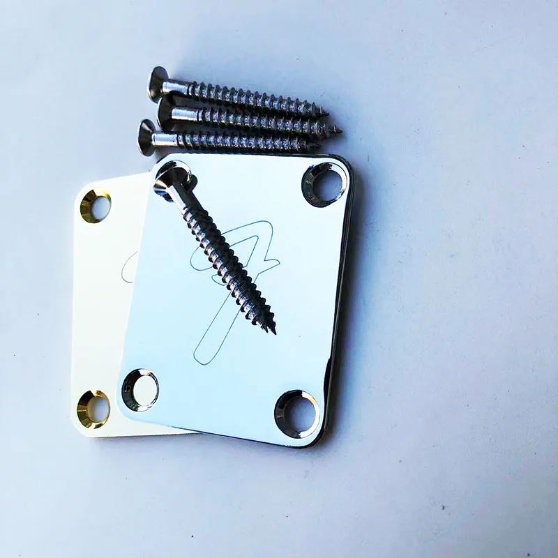 LIMITED EDITION Custom Shop Customized logo Chrome/Black Neck Plate For ST/Tele Electric Guitar,Including screws