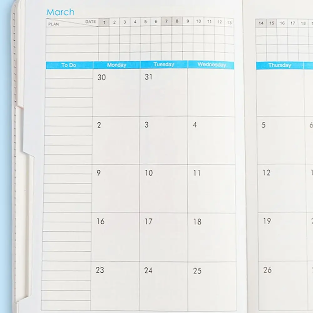 

English 2026 Schedule Planner Notepad Wear-resistant Bookmark A5 Agenda Planning Notebook 12 Months Thick Paper