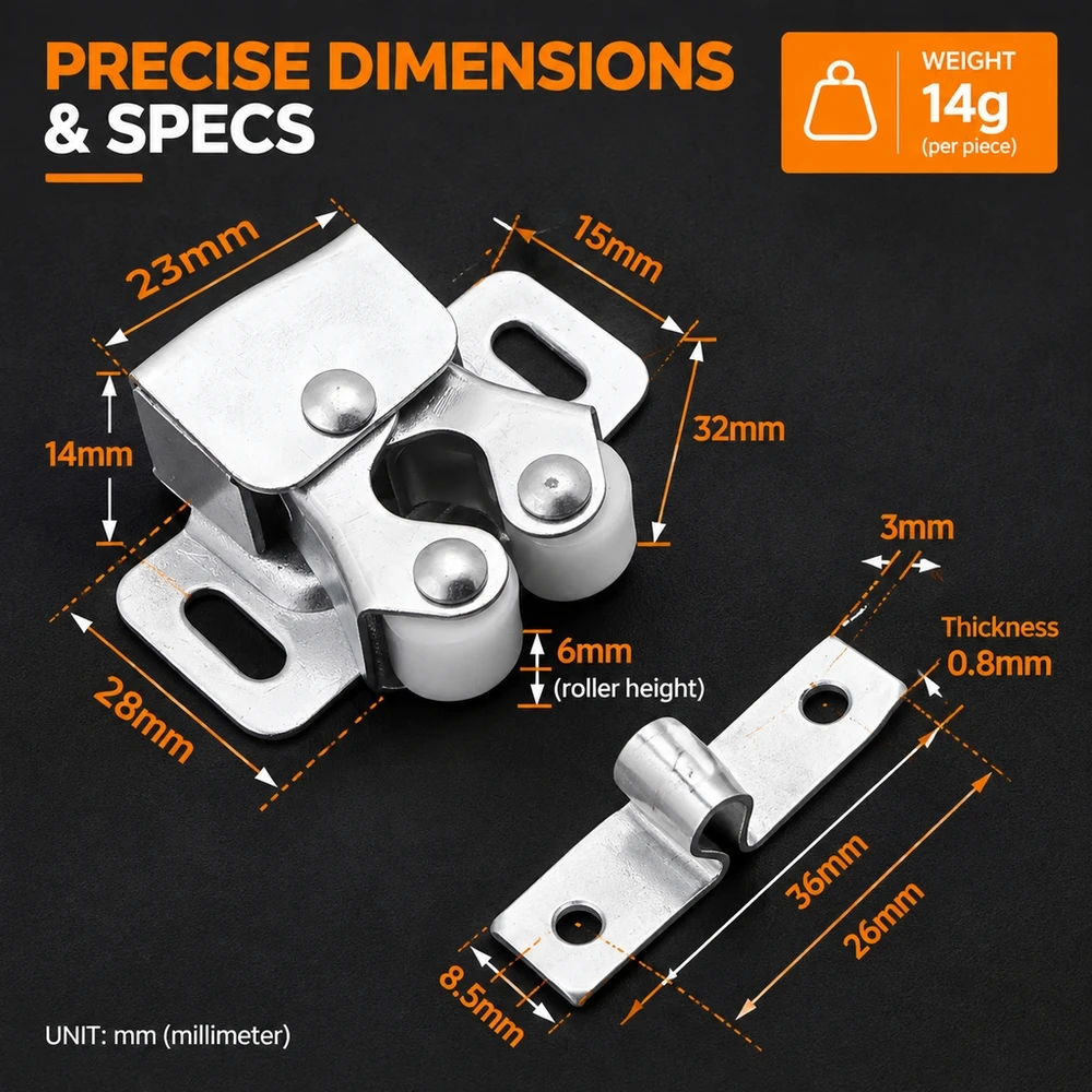 Magnetic Touch Latch Cabinet Door Catch Push Open Self Closing Hardware for Kitchen Cupboards Wardrobes Dressers