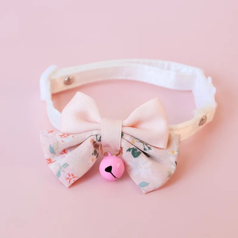 1pc Bow Pet Cat Collar Flower Adjustable Safety with Bell Ring Necklace for Cat Puppy Small Dog Bow-tie Pet Accessories