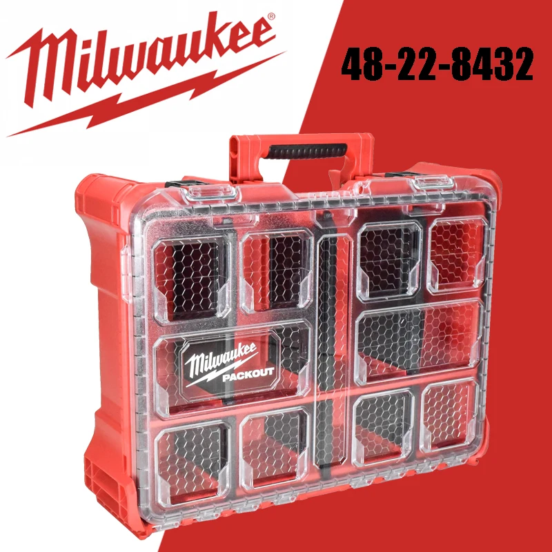 Milwaukee 48-22-8432 Pack 20-Inch Durable Impact Resistance Deep Storage Boxtransparent Seal Up Iid Moisture Proof  Tool Box