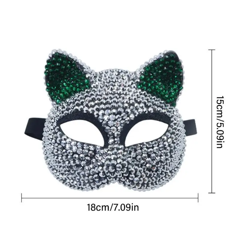 39BD Rhinestones Maskerade Mask for Women Men Halloween Cosplay Mask for Adult Role Prezentacje Fotografia