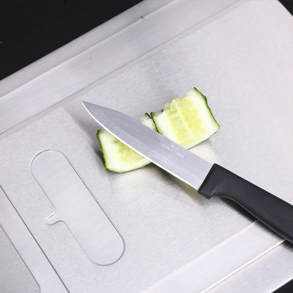 

Stainless Steel Cutting Boards Kitchen Large Clear Countertop Dishwasher Safe Reversible Chopping Block Fruit Meat Vegetable