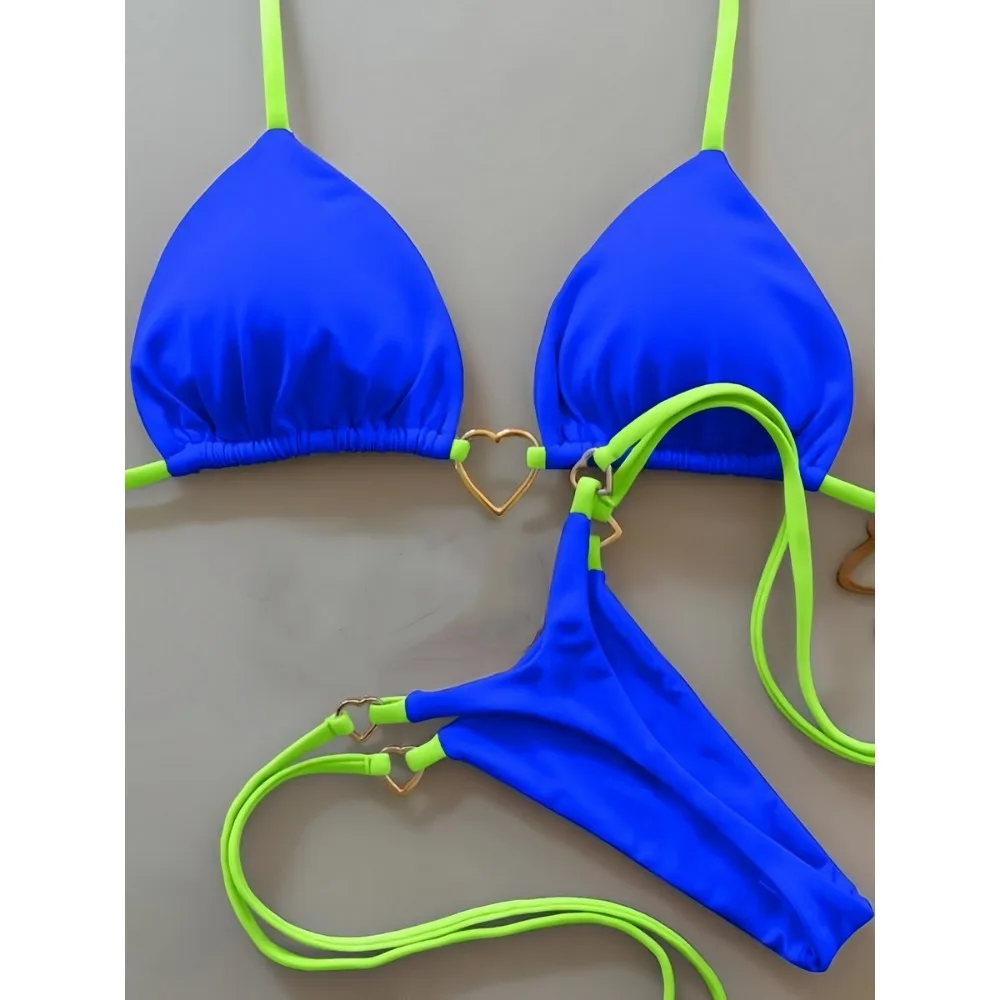 Para Praia 6 Colors Solid Brazilian Bikini Micro Swimwear T-back Swimsuit Women Sexy Biquini 2026 Thong Bikini Set Bathing Suit