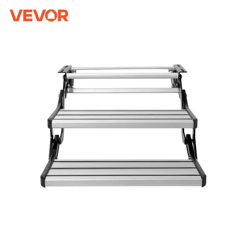 VEVOR RV Steps, 2-Step, Electric Retractable RV Stairs DC 12V, Auto-Folding, 440 LBS Load Capacity, Aluminum Alloy Steps, Non-Sl