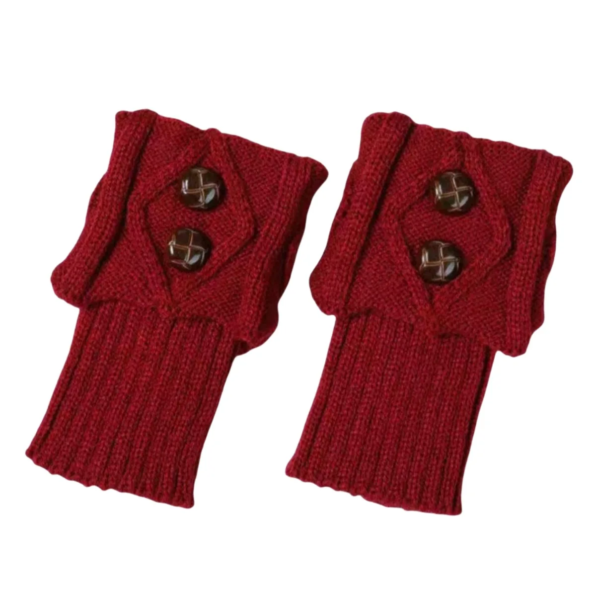 Herbst Winter frauen Neue Kurze Raute Flip 2-Taste Fuß Wärmer Gestrickte Wolle Socken Mode Boot Abdeckung Beinlinge – Detail 23