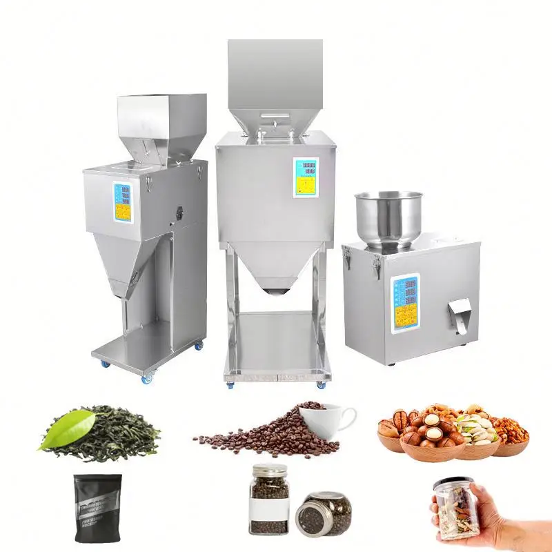 Small Semi Automatic Beverage Coffee Bean Rice Grain Spice Plastic Jars Sachet Particle Powder Chemical Bags High Precision