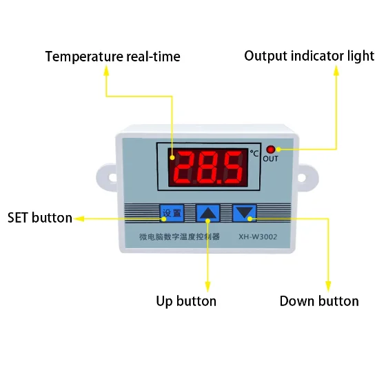 XH-W3002 10A 12V 24V 220V microcomputer digital thermostat control switch temperature controller digital display 0.1 precision