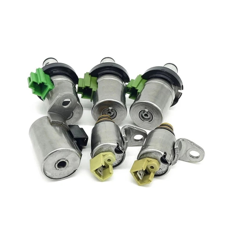 STPAT 6pcs Car Transmission Shift Solenoid Set 4F27E 48420K-R ABS Metal Replacement for Mazda 2 3 5 6 CX-7 MPV