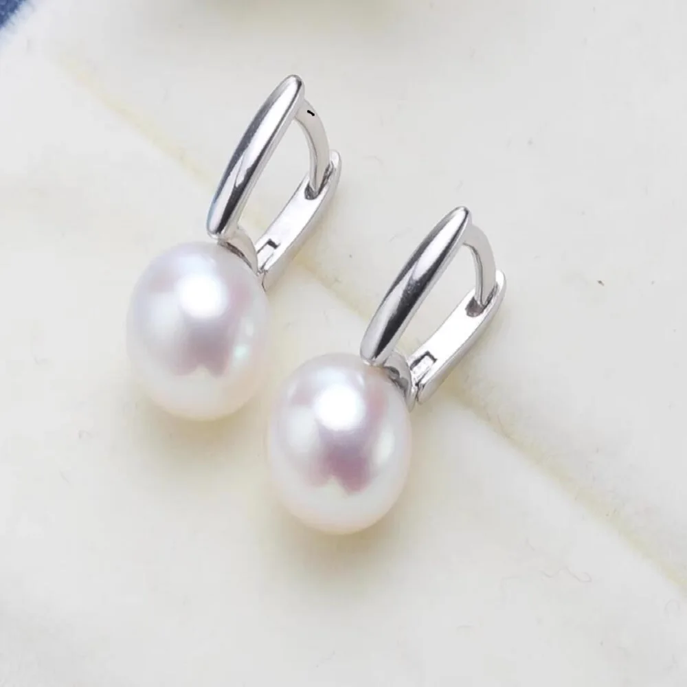 Beautiful pearl earrings AAAA 8-9mm 9-10mm 10-11mm 11-12mm 12-13mm  Japanese akoya round white pearl earrings 925s