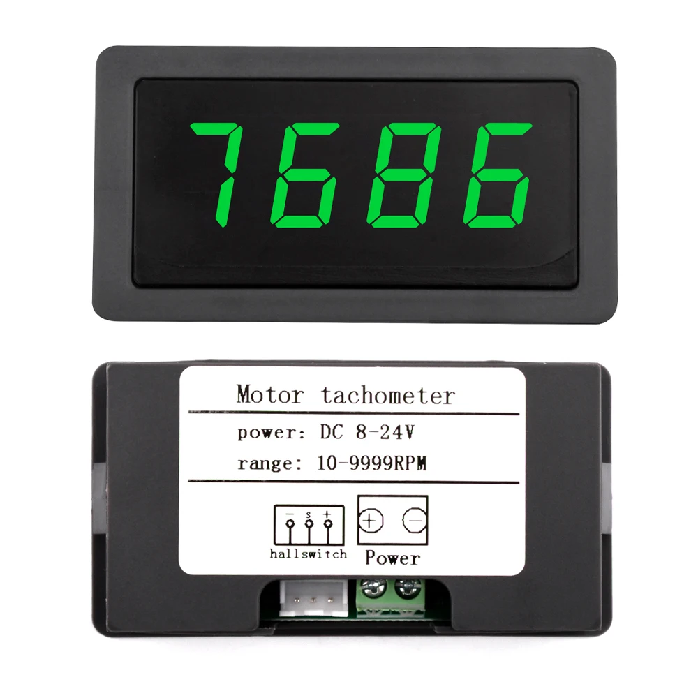 DC8-24V Digital LED tacómetro horas 10-9999RPM medidor de velocidad Hall interruptor de proximidad Sensor NPN herramienta de reparación de automóviles