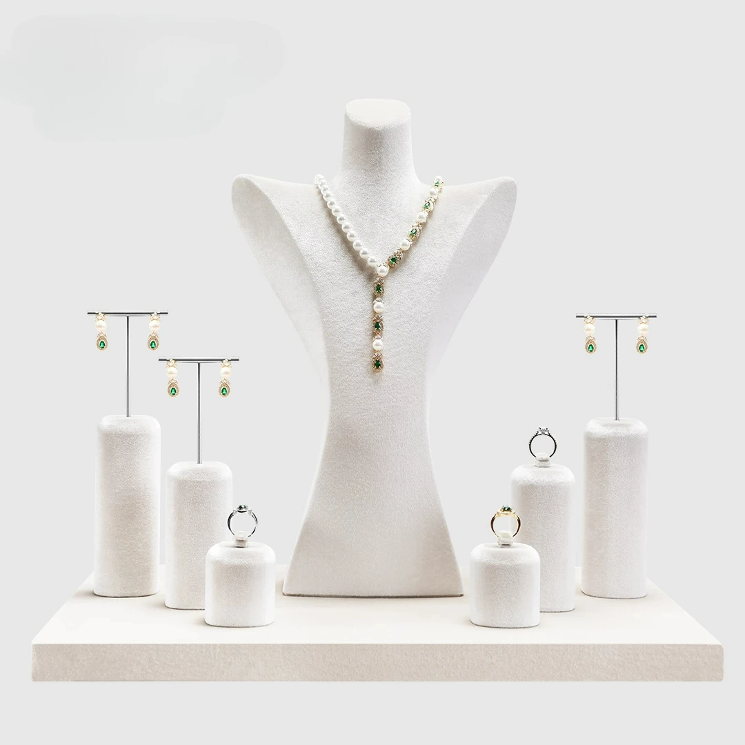 

New high-end velvet original design portrait model neck necklace display rack display props