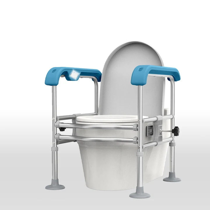 Tecforcare Dudukan Toilet Tinggi dengan Pegangan untuk Lansia, Penyangga Dudukan Toilet untuk Orang Tua dengan Lengan Berlapis yang Dapat Disesuaikan, Keamanan Kamar Mandi