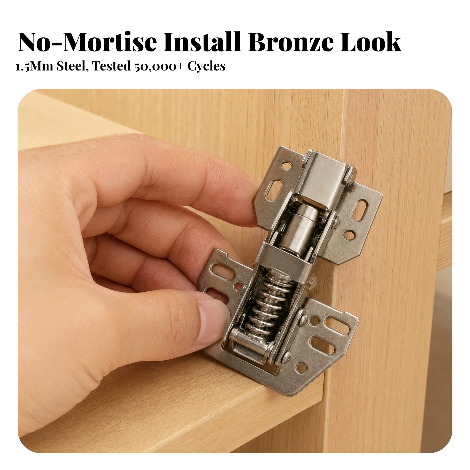 Spring-Loaded Hinge Compact Upward-Opening Hinge Hardware Strong Slim for RV Builders, Overhead Cabinets
