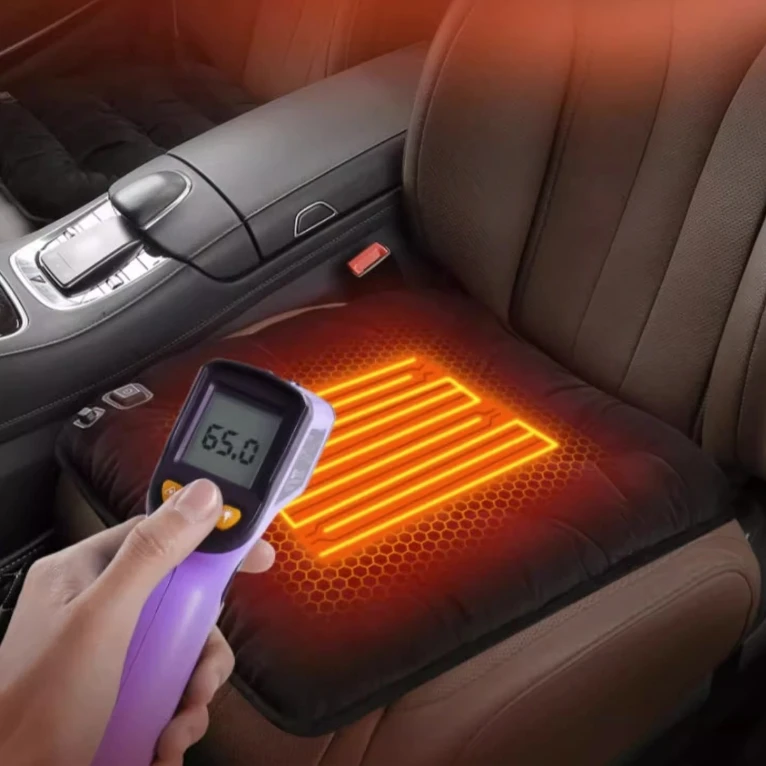 Graphene Car Heating Seat Cushion, Winter Plush Seat Cushion, 12V Car Universal Warm USB Electric Heating Single-chip Pad