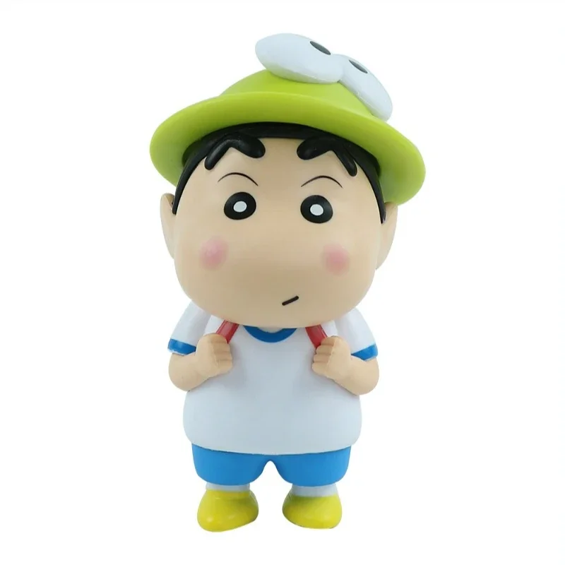 Figura de dibujos animados de Crayon Shin-chan para niños, muñeco de rana, adornos montados en vehículos, regalo de juguete, lindo coleccionable, decoración