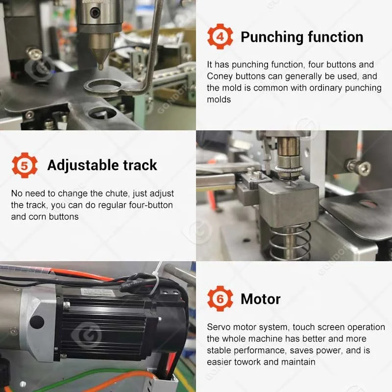 Industrial Auto Open Prong Snap Plastic Button Attaching Fastener Maker Fixing Machine For Sofas