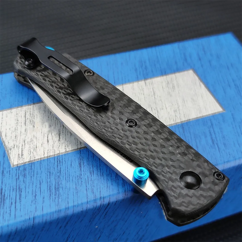 BM 533-3 Bugout Tactical Folding Knife S90V Blade Carbon Fiber Handle EDC Men Pocket Knives Outdoor Survival Hunting Tool