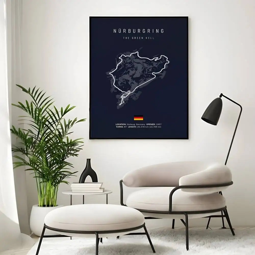 الفورمولا 1 إيمولا موناكو الدائرة F1 ملصق ذاتي اللصق فني مقاوم للماء ورقة ملصق مقهى بار غرفة جدار ديكور #5