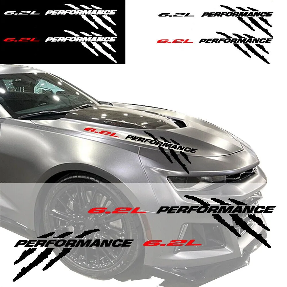 

Car Stickers 6.2L Performance Car hood Claw Decals for Chevrolet Camaro Silverado GMC 2pcs