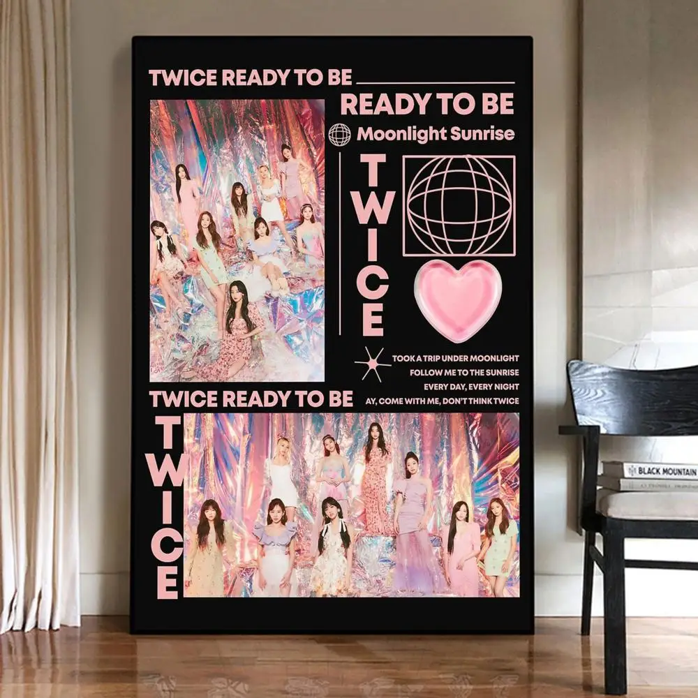 Twice Kpop Poster Sticky Posters Retro Kraft Paper Sticker DIY Room Bar Cafe Aesthetic Art Wall Painting