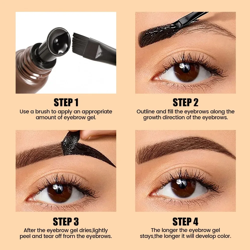 Crema de Gel para cejas despegable, 5 colores, secado rápido, duradero, tinte para cejas, pegamento, resistente al agua, tatuaje de cejas, tinte potenciador de cejas