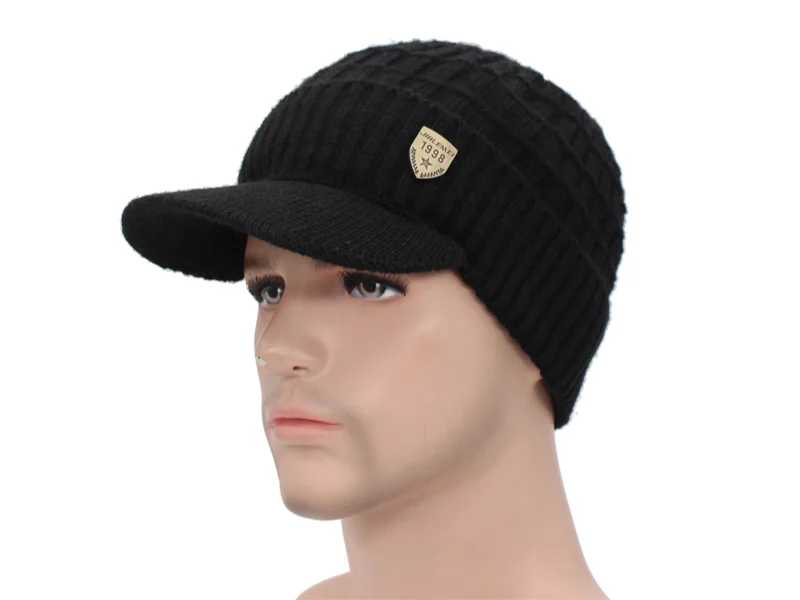 Gestrickte Hut Skullies Beanies männer Winter Hüte Für Männer Schal Kappe Frauen Winter Beanie Hut Beany Männlich Homme Gorro motorhaube Kappen – Detail 9