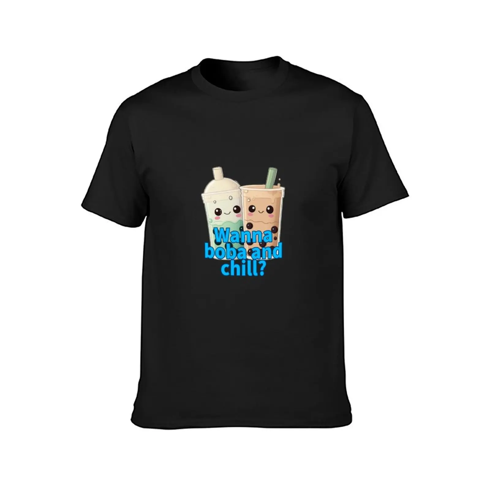 Wanna Boba and Chill? T-Shirt cute clothes kawaii clothes heavyweights black t-shirts for men