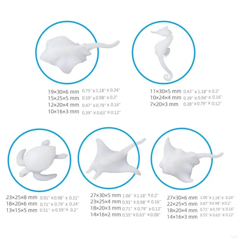 Seahorse Fish Model Resin مملوءة راتنجات الإبوكسي القالب 3D ملحقات المناظر الطبيعية المصغرة للمجوهرات DIY Craft Making E0BF