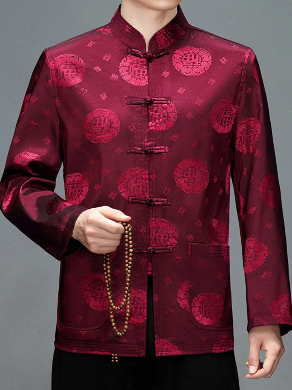 

Middle-Aged And ly Dad Spring Autumn Tang Suit Sle Hanfu Jaet Men's Wedding Clothes Ethnic Trend Retro Wedding Dr