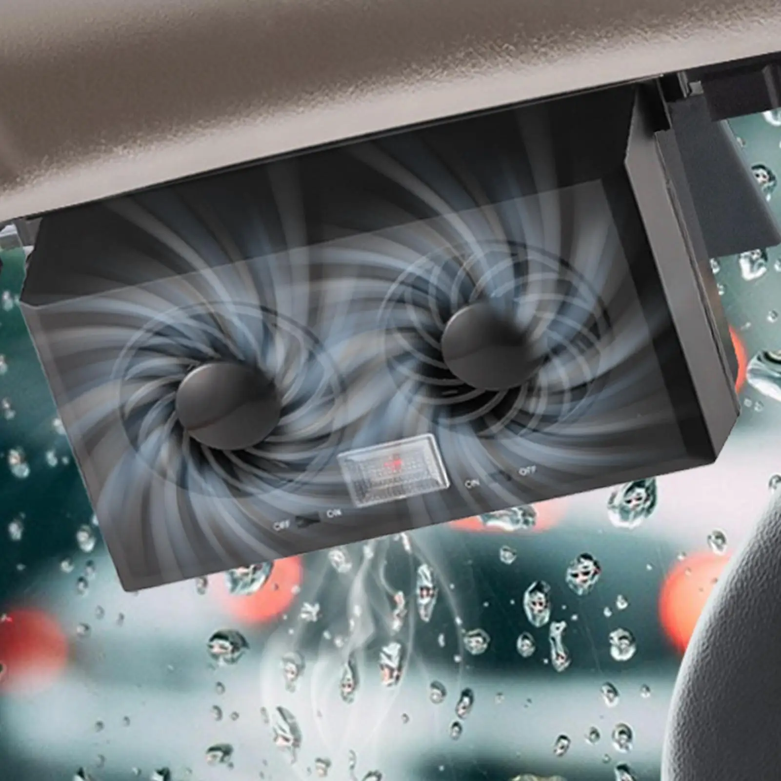 

Car Window Fan Solar Powered Effective Double-Head Cooling Vent Easy Installation Car Air Purifier Window Fans For Backseat