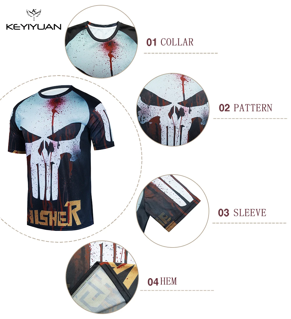 KEYIYUAN New Fashion Short Sleeve Jersey Motocross Shirt Men Downhill T-shirt Bike Clothing Tops Maillot Mtb Bekleidung Herren