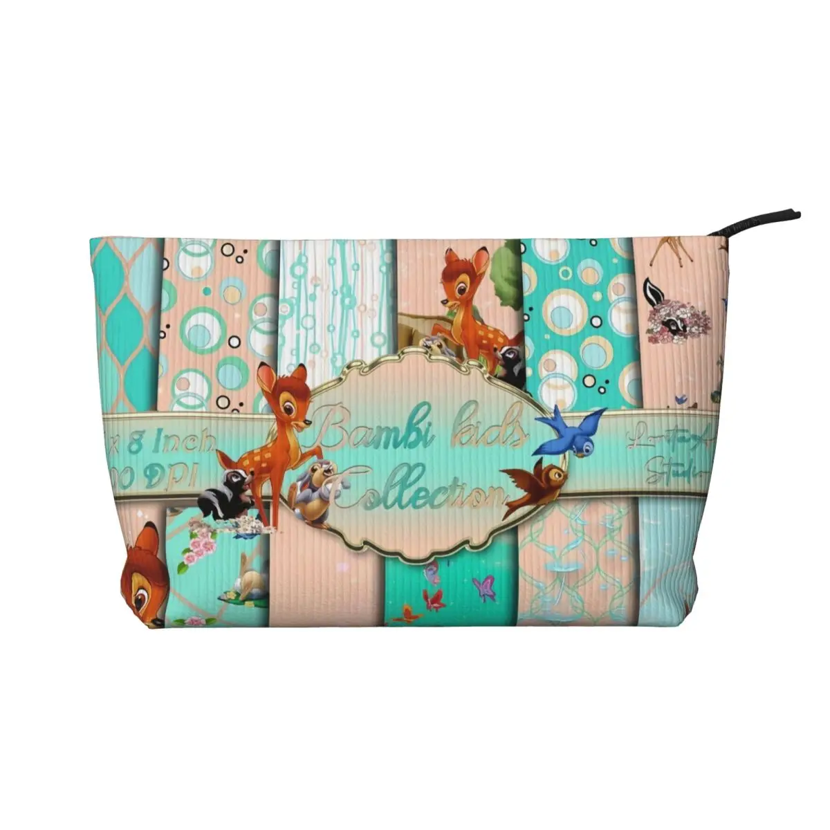 

Custom Bambi Animated Movies Travel Toiletry Bag for Women Corduroy Makeup Cosmetic Organizer Beauty Storage Dopp Kit