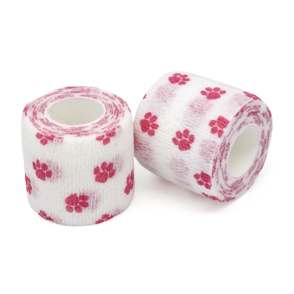 Colorful Printed Self Adhesive Elastic Bandage Wrap Tape 4.5m Sports Protector Elastoplast for Finger Ankle Palm Joint Pet