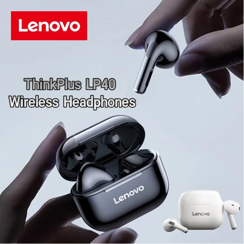 لينوفو LP40 سماعة سماعات رياضية TWS سدادات أذن لاسلكية شبه داخل الأذن صوت محيطي مع ميكروفون للحد من الضوضاء بلوتوث 5.3