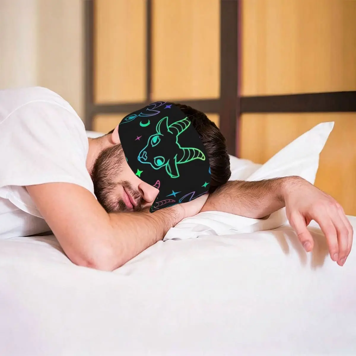 Little BaphometPastel Goth Kawaii Pastel Creepy sleep mask Portable Eye Cover for Girls Boys Office Nap Party Eyeshade eyepatch view 6