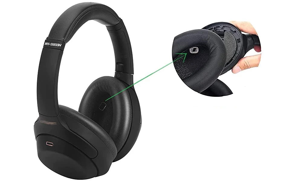 KUTOU Ersatz-Ohrpolster für Sony WH-1000XM4 Kopfhörer, weiche Memory-Schaum-Pads, 1000 x m4 1000 x m4 Ohrpolster – Detail 6
