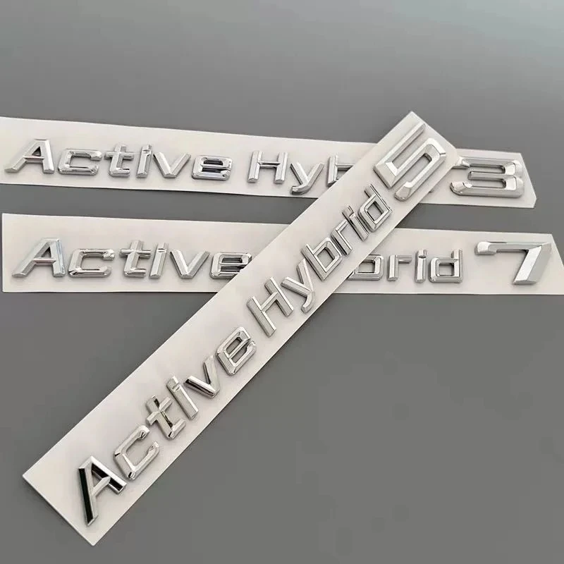 3D ABS Active Hybrid 1 2 3 4 5 6 7 8 Car Styling Trunk Letters Emblem Nameplate Logo Badge For 1 2 3 4 5 6 7 Series Chrome