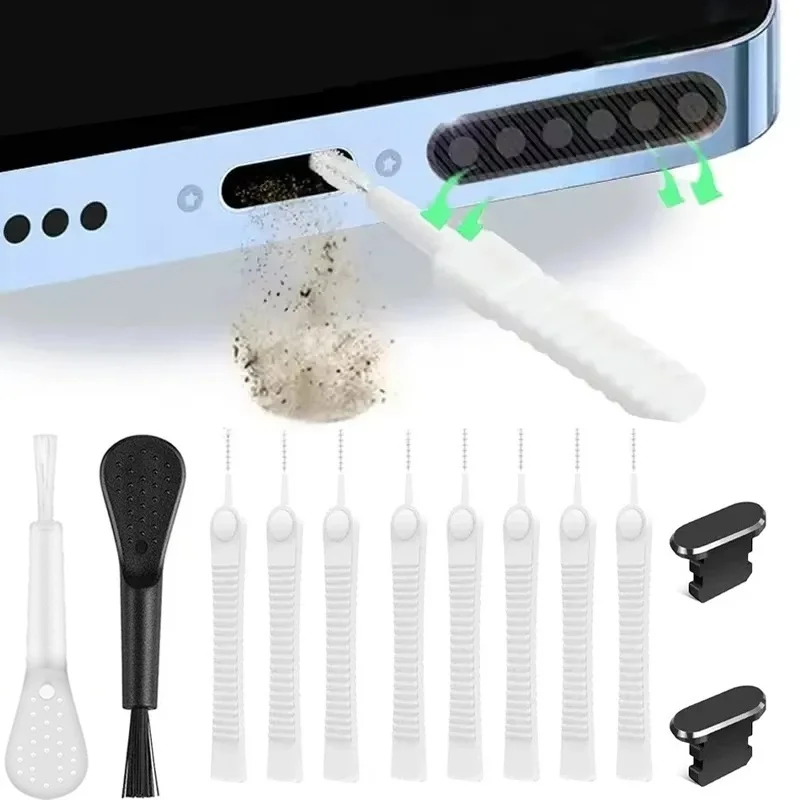 Mobile Phone Speaker Cleaner Brush Charging Port Dust Plug Cleaning Set Dust Plug Tool Kit For iPhone 14 13 12 11 iPad Earphones