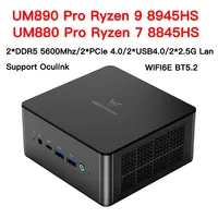 MINISFORUM UM890 UM880 Pro Ryzen 9 8945HS Ryzen 7 8845HS Mini PC DDR5 32GB 1TB PCIe  SSD 2*2.5G Oculink MINI PC Gamer Computer