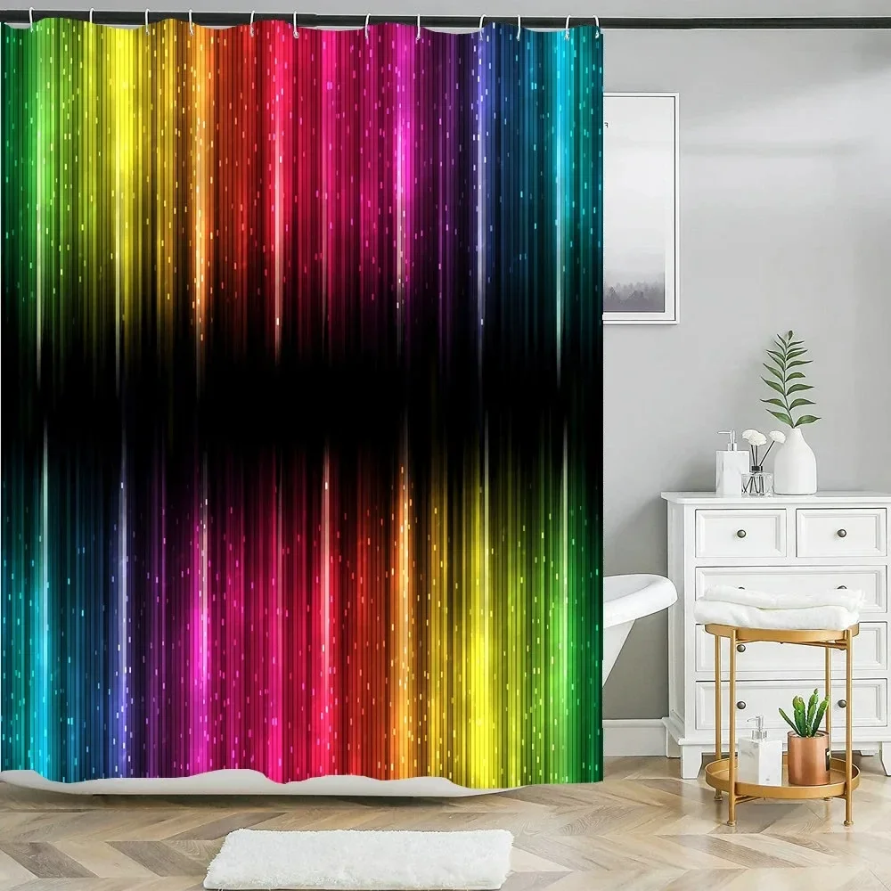 

3D Fashion Colorful Cool Printed Fabric Shower Curtain Waterproof Polyester Bathroom Curtains Home Decorate Curtains with Hooks